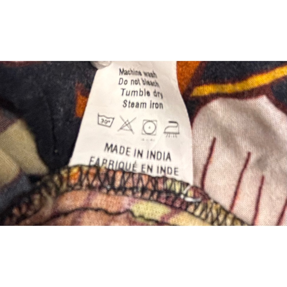 Blank London Floral Boho Tunic Top XL Orange Yellow V-Neck Embroidered Ruffle - Picture 5 of 5
